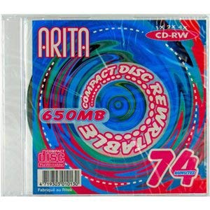 ARITA CD-RW 繰り返し記録用 650MB 1-4倍速対応 1枚 5mmスリムケース入 CD-RW74 SLIM 1P