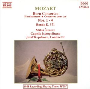 Mozart;Horn Concs.1 [CD] Wolfgang Amadeus Mozart; Capella Istropolitana