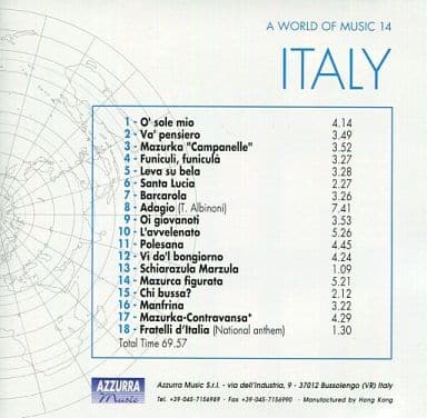 ワールド・オブ・ミュージック イタリア [CD] 記載無し; 記載無し