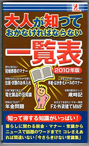 大人が知っておかなければならない一覧表 2010年版 [単行本] [Jan 01， 2010] 株式会社アントレックス