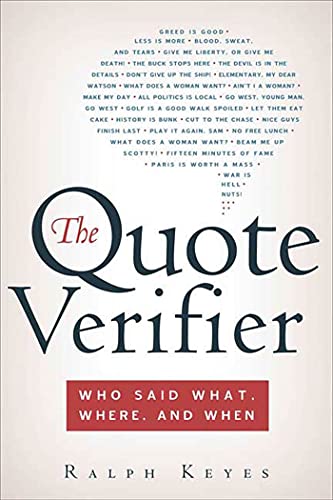 The Quote Verifier [ペーパーバック] Keyes， Ralph