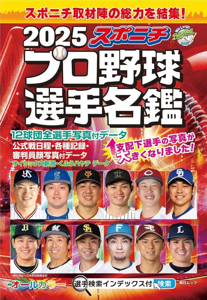 スポニチ プロ野球選手名鑑 2025(毎日ムック) [ムック] 毎日新聞出版